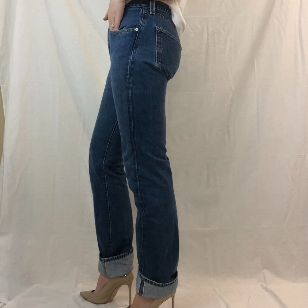 Vintage Levi's 501 Button Fly Unhemmed Original - Picture 4 of 8